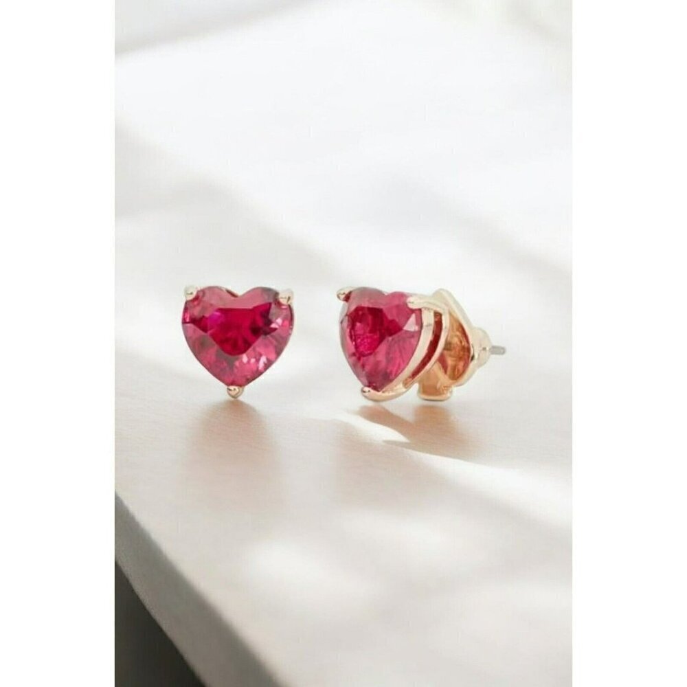 Kate Spade New York My Love Heart Stud Earrings in Berry Red